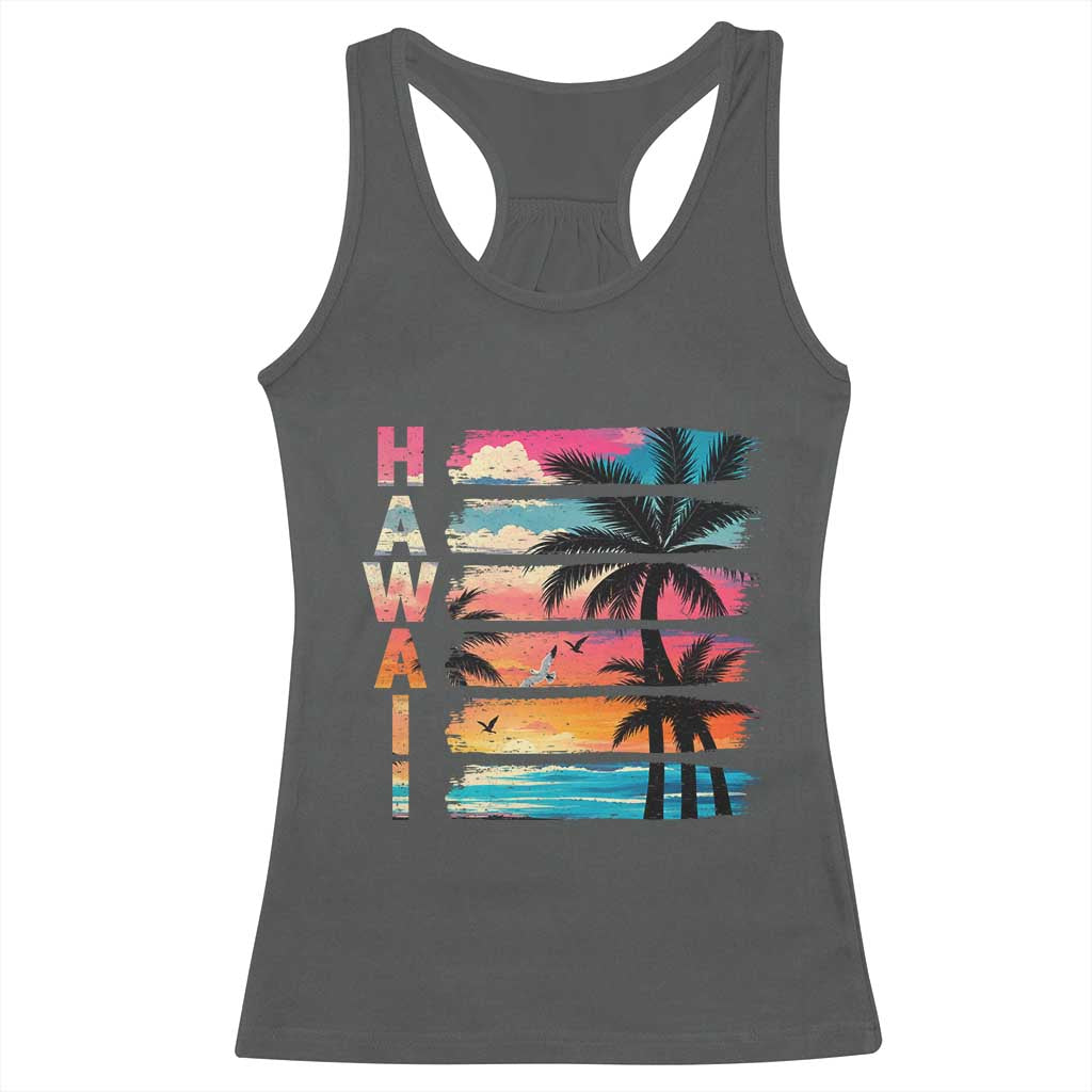 Vintage Hawaii Tropical Beach Vacation Racerback Tank Top