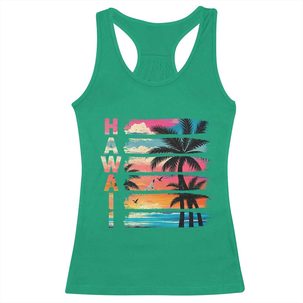 Vintage Hawaii Tropical Beach Vacation Racerback Tank Top
