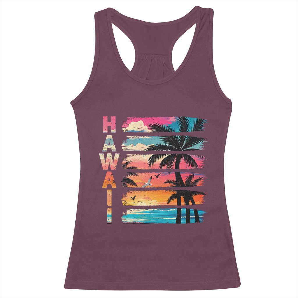 Vintage Hawaii Tropical Beach Vacation Racerback Tank Top