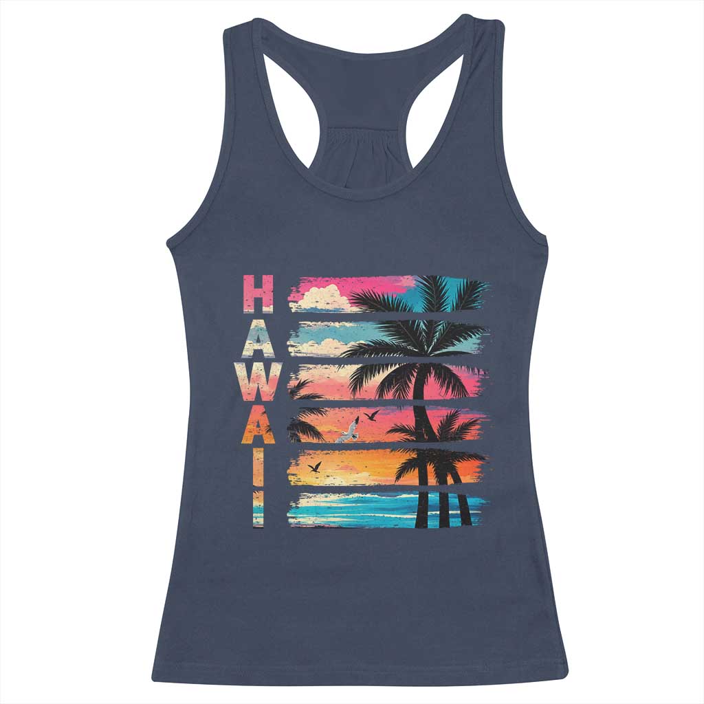 Vintage Hawaii Tropical Beach Vacation Racerback Tank Top