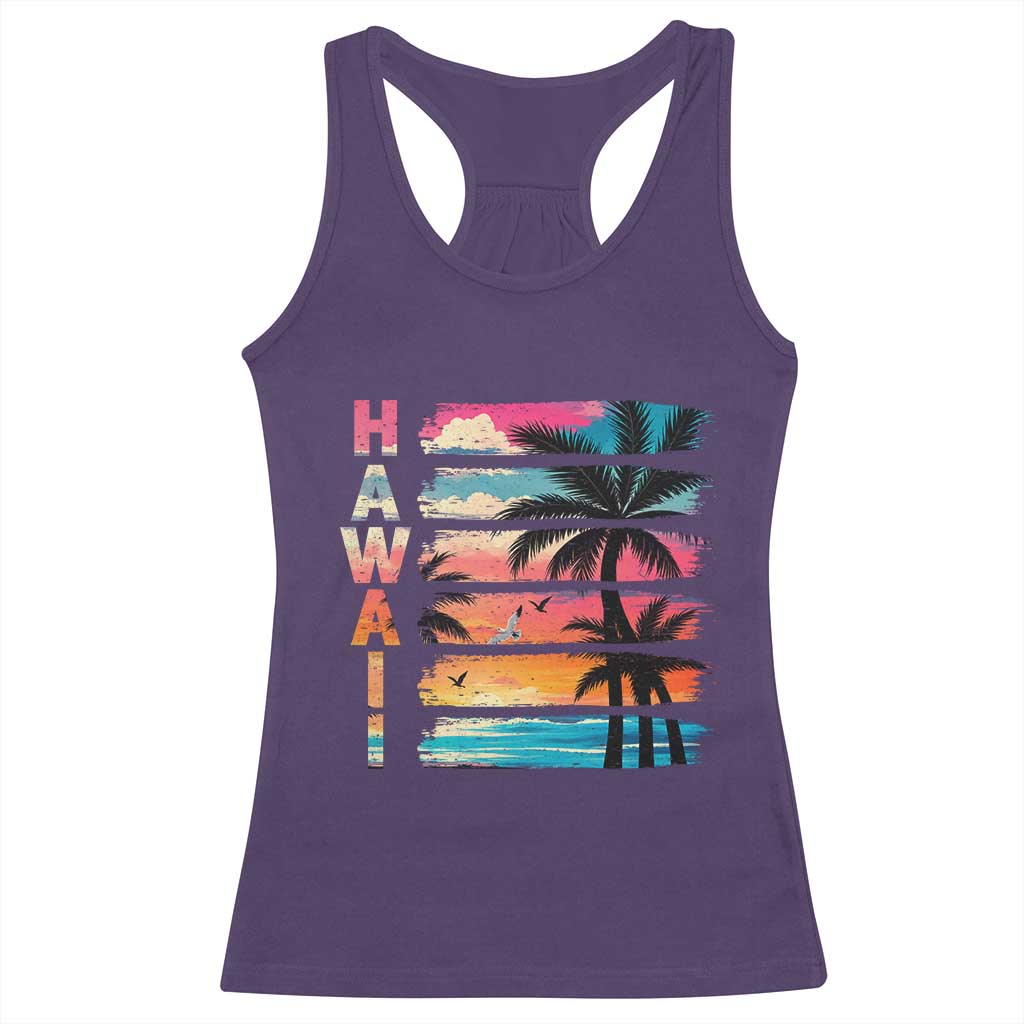 Vintage Hawaii Tropical Beach Vacation Racerback Tank Top