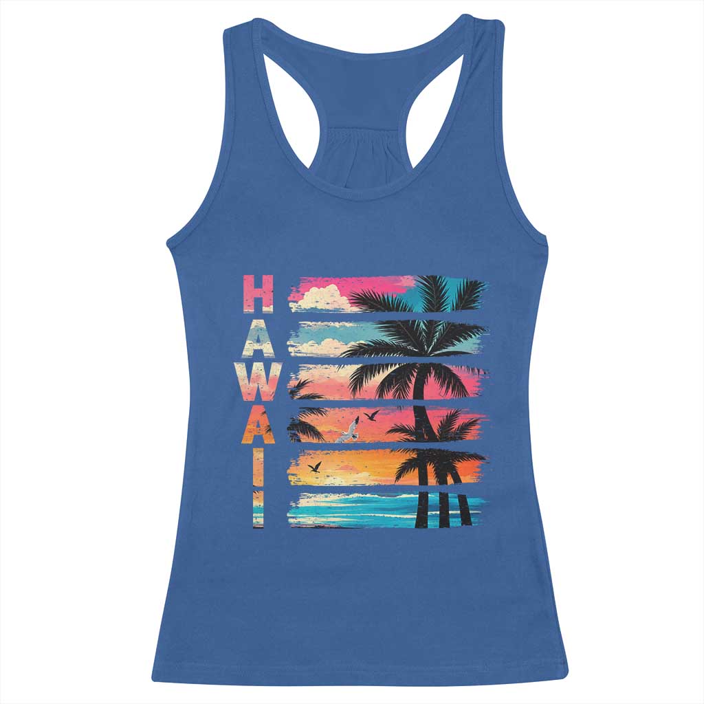 Vintage Hawaii Tropical Beach Vacation Racerback Tank Top