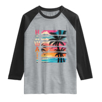 Vintage Hawaii Tropical Beach Vacation Raglan Shirt