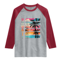 Vintage Hawaii Tropical Beach Vacation Raglan Shirt
