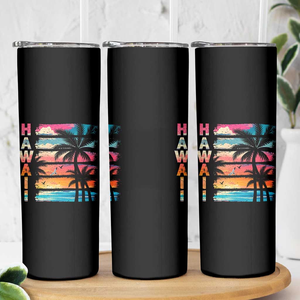 Vintage Hawaii Tropical Beach Vacation Skinny Tumbler