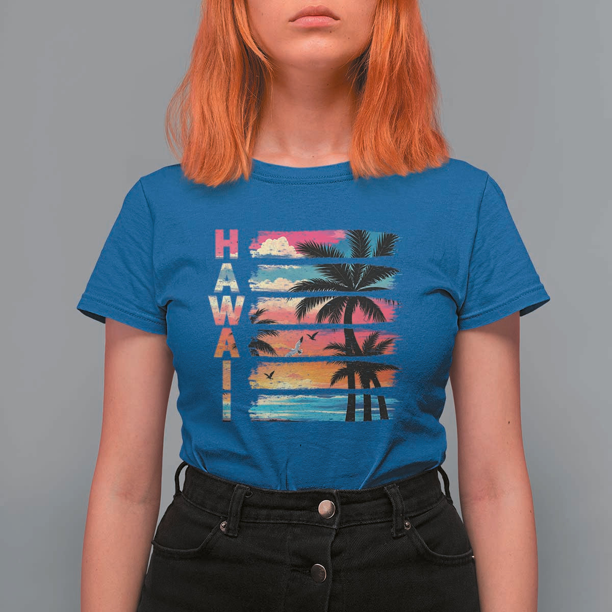 Vintage Hawaii Tropical Beach Vacation T Shirt For Women