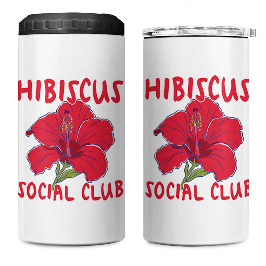 Hibiscus Flower 4 in 1 Can Cooler Tumbler Aloha Hawaii Tropical Beach Vacation