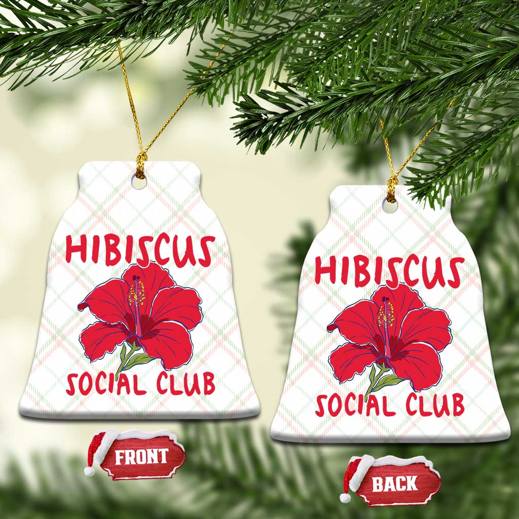 Hibiscus Flower Ceramic Ornament Aloha Hawaii Tropical Beach Vacation