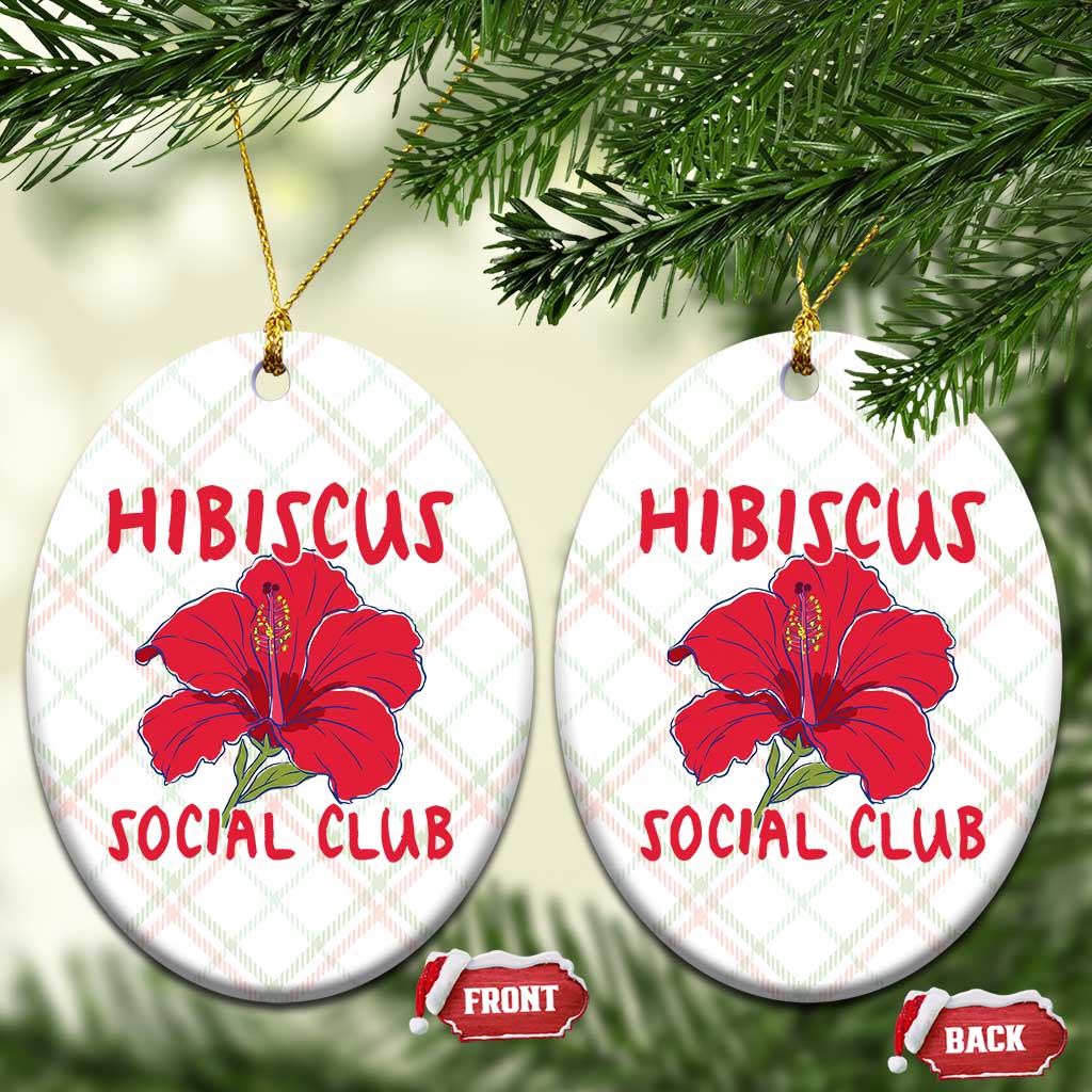 Hibiscus Flower Ceramic Ornament Aloha Hawaii Tropical Beach Vacation