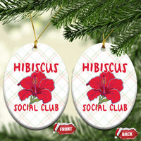 Hibiscus Flower Ceramic Ornament Aloha Hawaii Tropical Beach Vacation