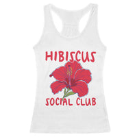 Hibiscus Flower Racerback Tank Top Aloha Hawaii Tropical Beach Vacation