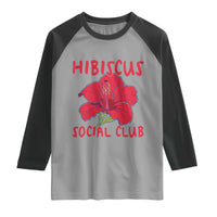 Hibiscus Flower Raglan Shirt Aloha Hawaii Tropical Beach Vacation