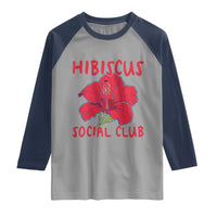 Hibiscus Flower Raglan Shirt Aloha Hawaii Tropical Beach Vacation