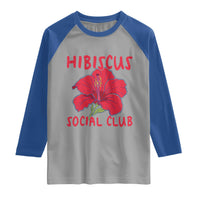 Hibiscus Flower Raglan Shirt Aloha Hawaii Tropical Beach Vacation