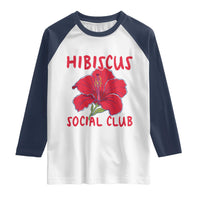 Hibiscus Flower Raglan Shirt Aloha Hawaii Tropical Beach Vacation
