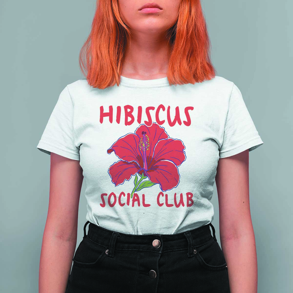 Hibiscus Flower T Shirt For Women Aloha Hawaii Tropical Beach Vacation