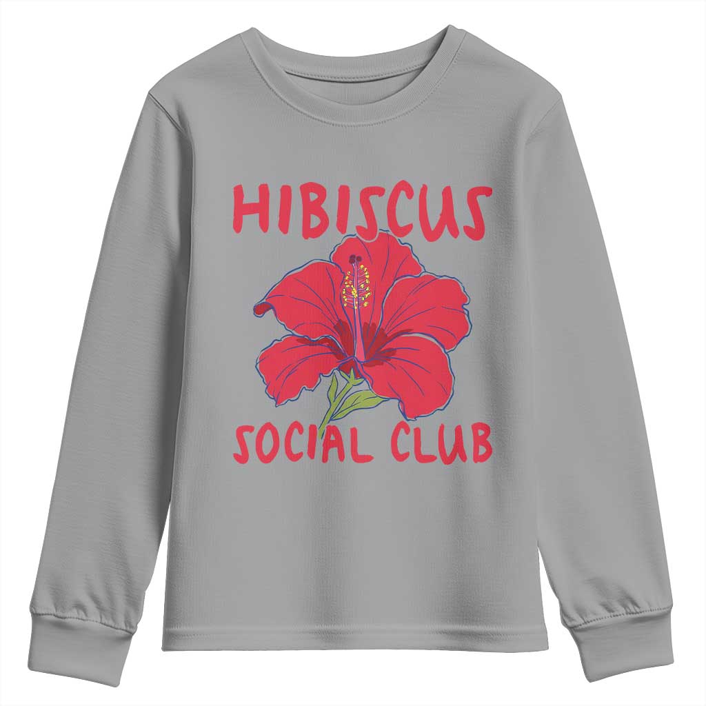 Hibiscus Flower Youth Sweatshirt Aloha Hawaii Tropical Beach Vacation