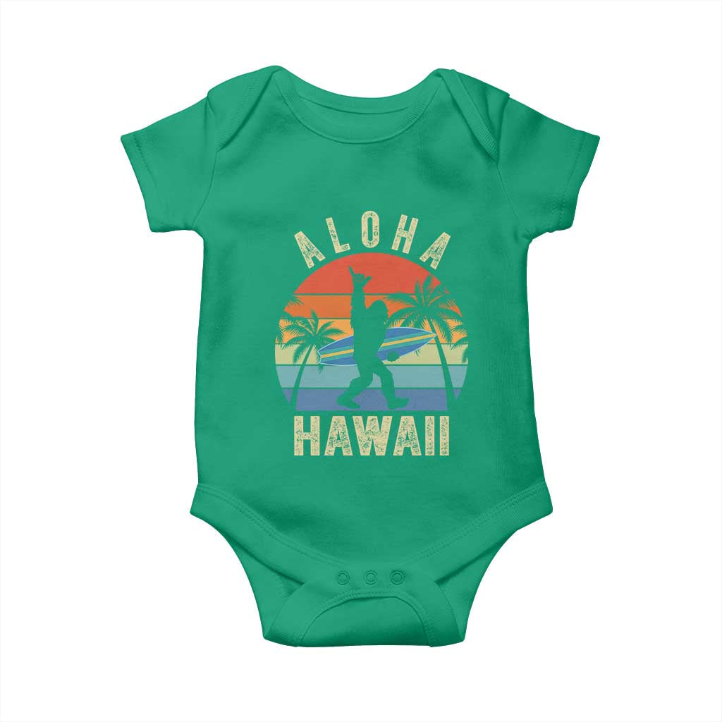 Funny Bigfoot Aloha Hawaiian Surfing Baby Onesie Tropical Beach Surfer Gift