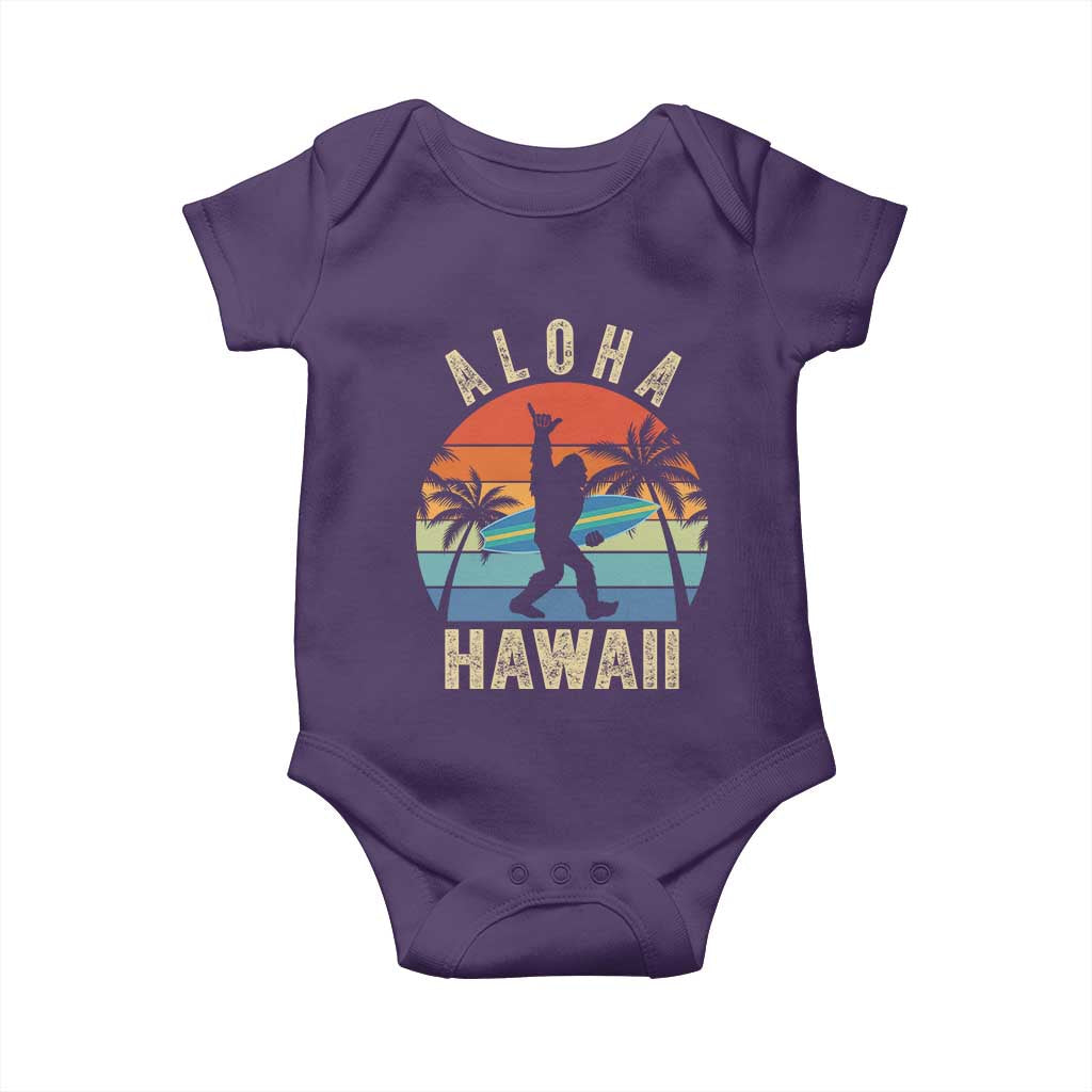 Funny Bigfoot Aloha Hawaiian Surfing Baby Onesie Tropical Beach Surfer Gift