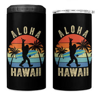 Funny Bigfoot Aloha Hawaiian Surfing 4 in 1 Can Cooler Tumbler Tropical Beach Surfer Gift