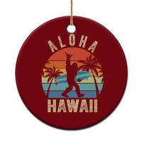 Funny Bigfoot Aloha Hawaiian Surfing Ceramic Ornament Tropical Beach Surfer Gift