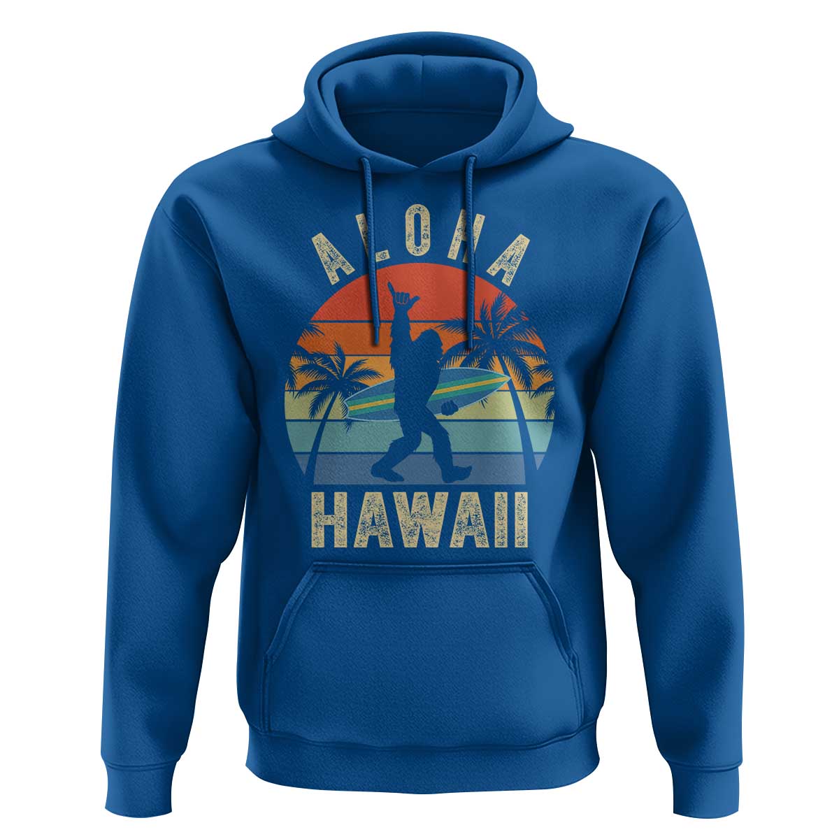 Funny Bigfoot Aloha Hawaiian Surfing Hoodie Tropical Beach Surfer Gift