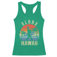 Funny Bigfoot Aloha Hawaiian Surfing Racerback Tank Top Tropical Beach Surfer Gift