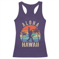 Funny Bigfoot Aloha Hawaiian Surfing Racerback Tank Top Tropical Beach Surfer Gift