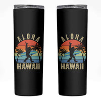 Funny Bigfoot Aloha Hawaiian Surfing Skinny Tumbler Tropical Beach Surfer Gift