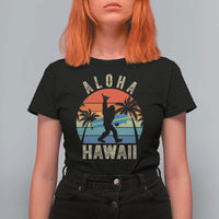 Funny Bigfoot Aloha Hawaiian Surfing T Shirt For Women Tropical Beach Surfer Gift