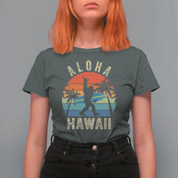 Funny Bigfoot Aloha Hawaiian Surfing T Shirt For Women Tropical Beach Surfer Gift