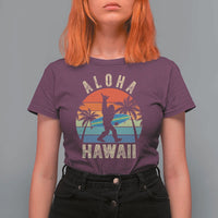 Funny Bigfoot Aloha Hawaiian Surfing T Shirt For Women Tropical Beach Surfer Gift