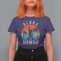 Funny Bigfoot Aloha Hawaiian Surfing T Shirt For Women Tropical Beach Surfer Gift