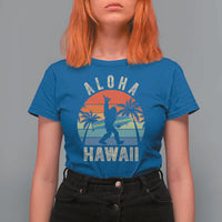 Funny Bigfoot Aloha Hawaiian Surfing T Shirt For Women Tropical Beach Surfer Gift