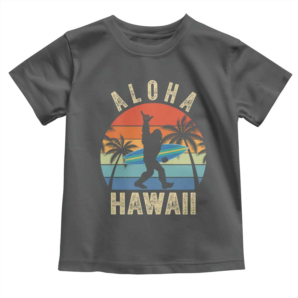 Funny Bigfoot Aloha Hawaiian Surfing Toddler T Shirt Tropical Beach Surfer Gift