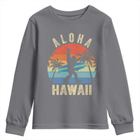 Funny Bigfoot Aloha Hawaiian Surfing Youth Sweatshirt Tropical Beach Surfer Gift
