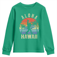 Funny Bigfoot Aloha Hawaiian Surfing Youth Sweatshirt Tropical Beach Surfer Gift