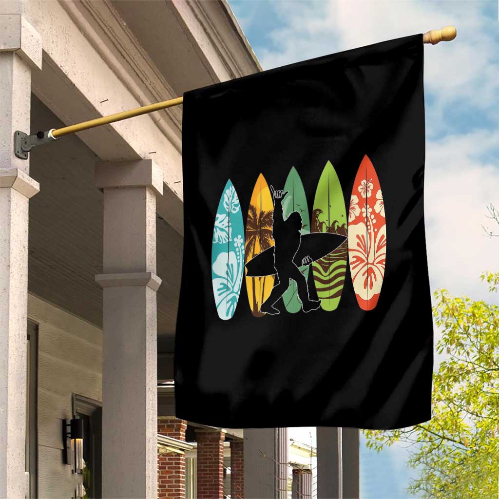 Funny Bigfoot Aloha Hawaiian Surfing Tropical Beach Surfer Garden Flag