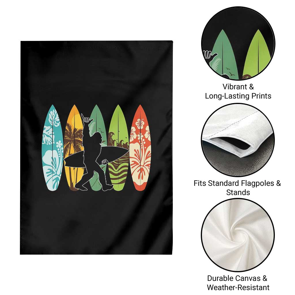 Funny Bigfoot Aloha Hawaiian Surfing Tropical Beach Surfer Garden Flag