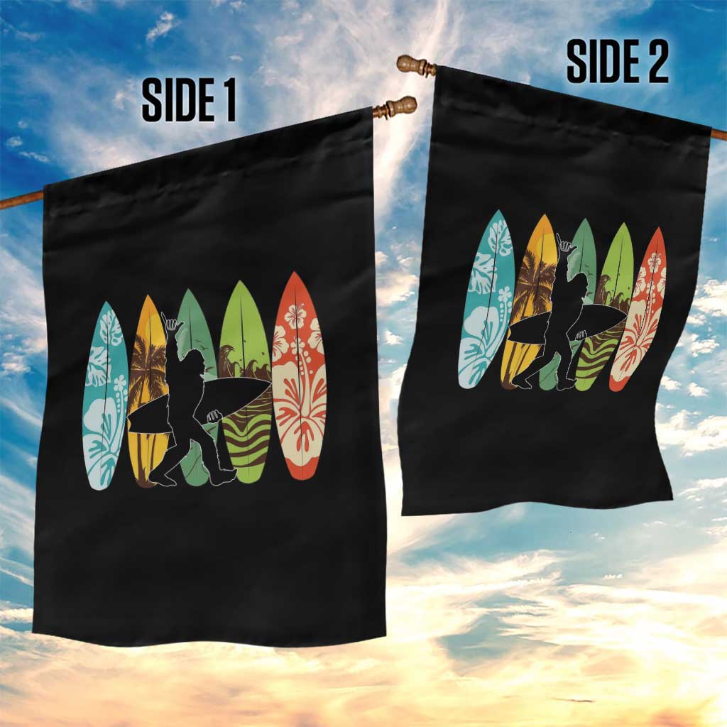 Funny Bigfoot Aloha Hawaiian Surfing Tropical Beach Surfer Garden Flag