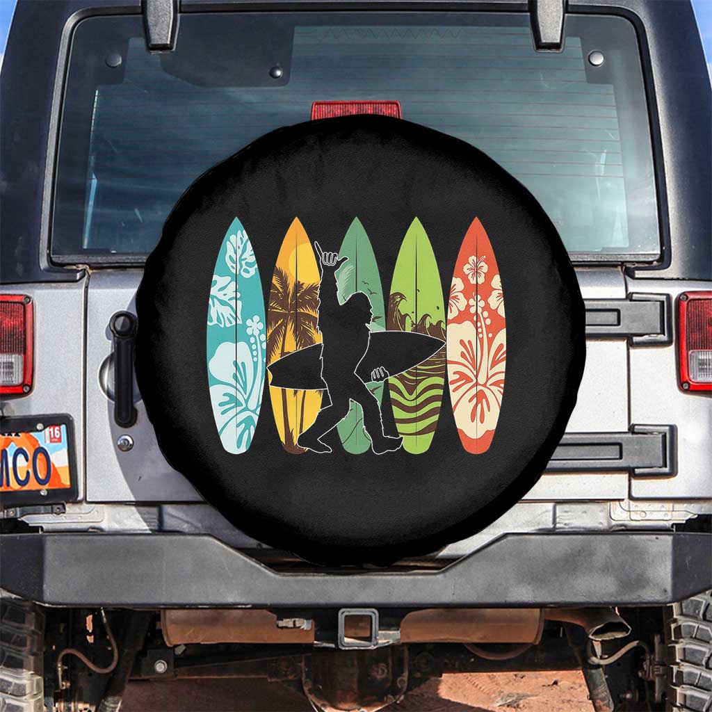 Funny Bigfoot Aloha Hawaiian Surfing Tropical Beach Surfer Spare Tire Cover