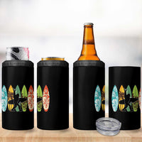 Funny Bigfoot Aloha Hawaiian Surfing Tropical Beach Surfer 4 in 1 Can Cooler Tumbler