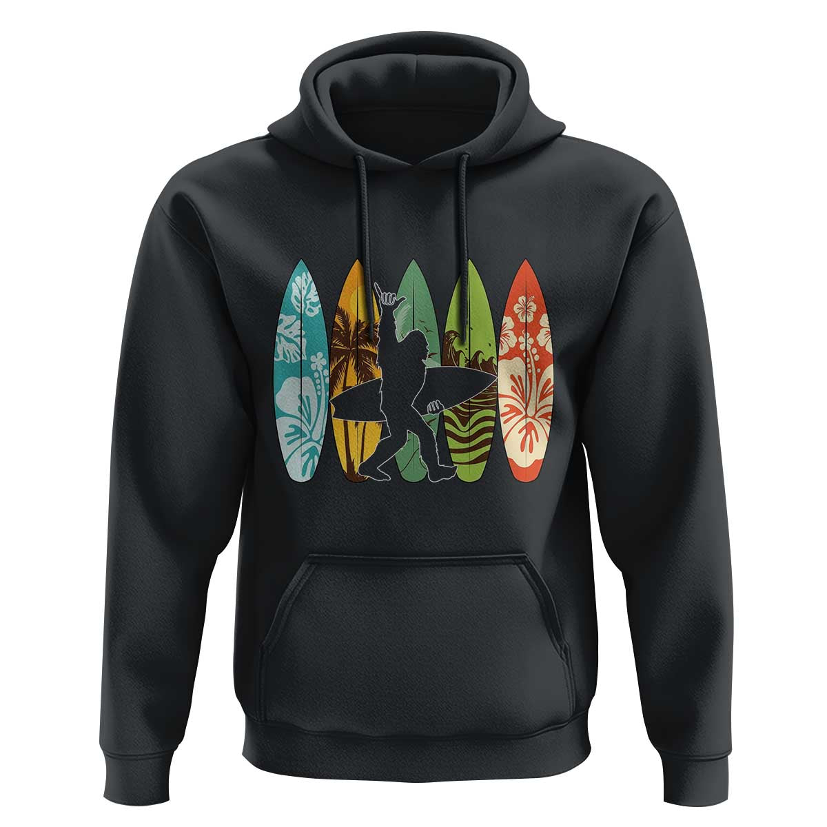 Funny Bigfoot Aloha Hawaiian Surfing Tropical Beach Surfer Hoodie