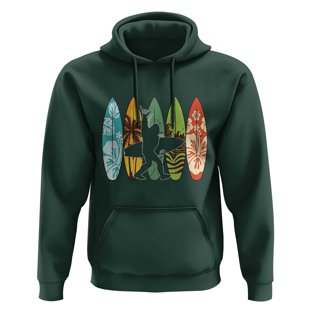 Funny Bigfoot Aloha Hawaiian Surfing Tropical Beach Surfer Hoodie