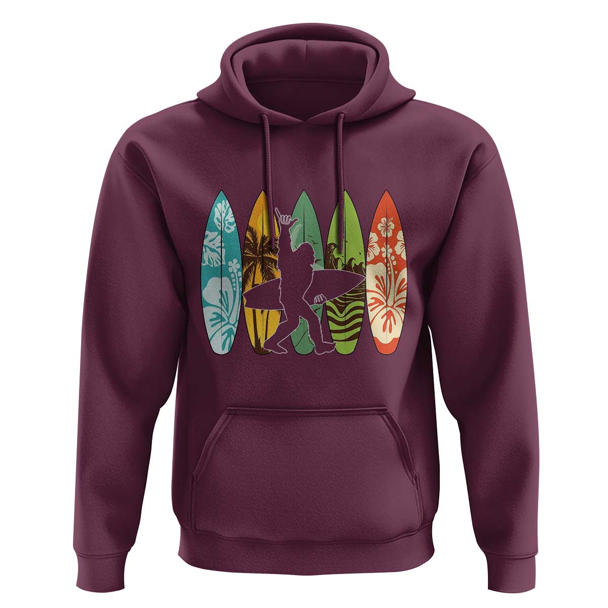 Funny Bigfoot Aloha Hawaiian Surfing Tropical Beach Surfer Hoodie