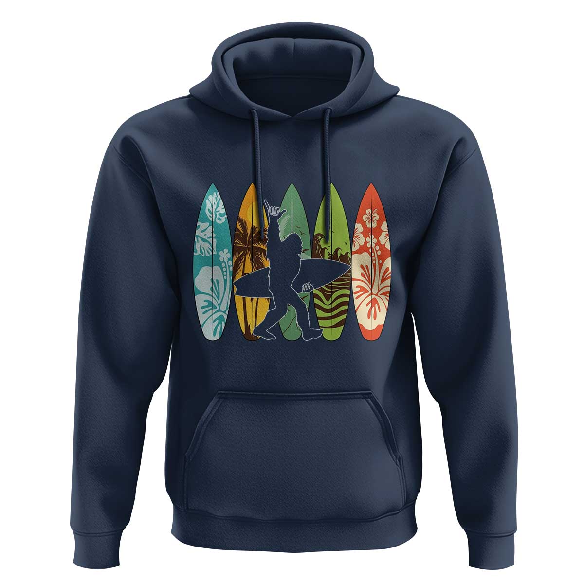 Funny Bigfoot Aloha Hawaiian Surfing Tropical Beach Surfer Hoodie