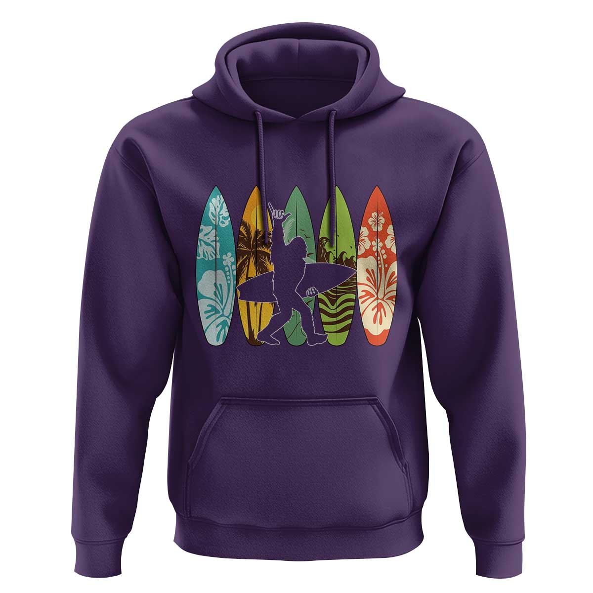 Funny Bigfoot Aloha Hawaiian Surfing Tropical Beach Surfer Hoodie