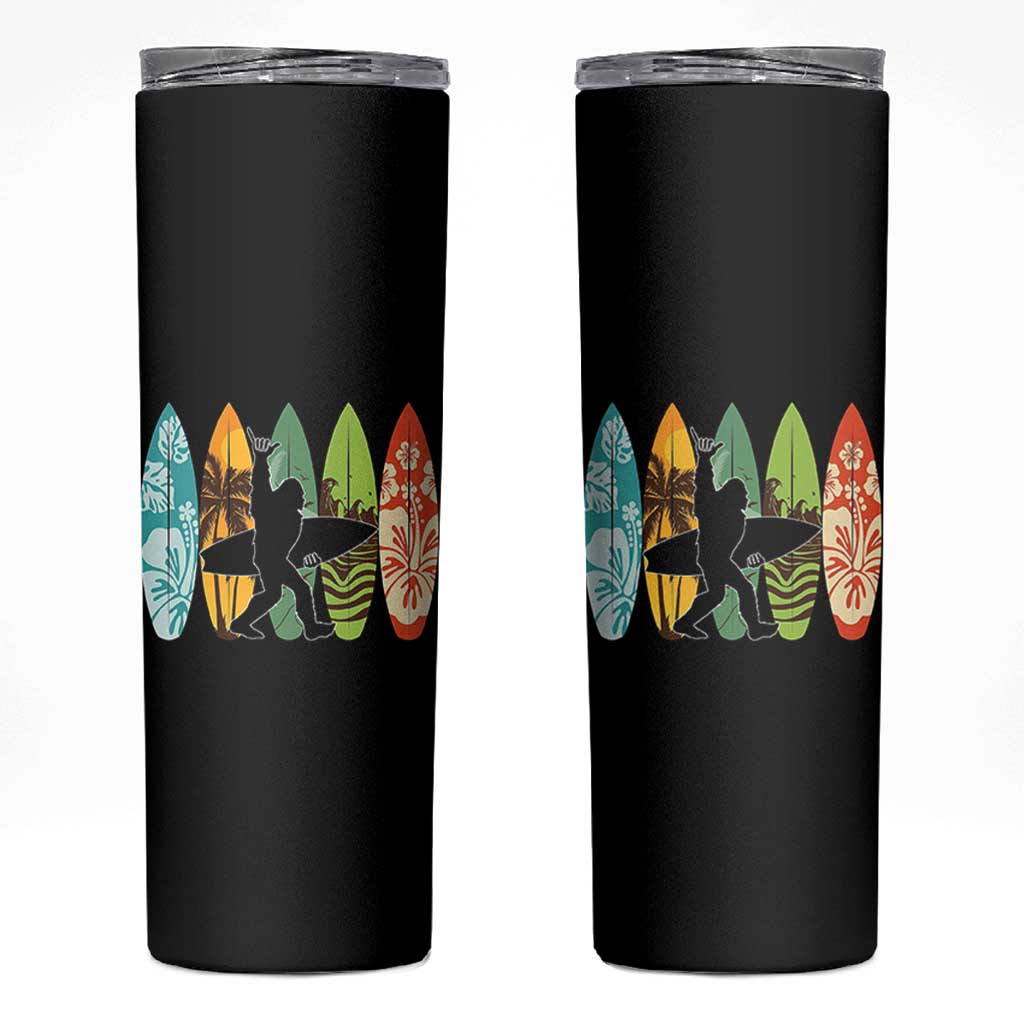 Funny Bigfoot Aloha Hawaiian Surfing Tropical Beach Surfer Skinny Tumbler