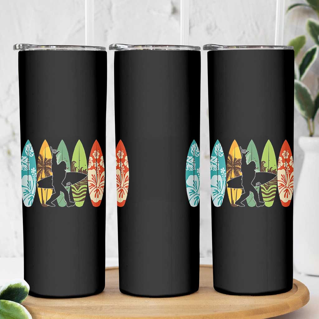 Funny Bigfoot Aloha Hawaiian Surfing Tropical Beach Surfer Skinny Tumbler