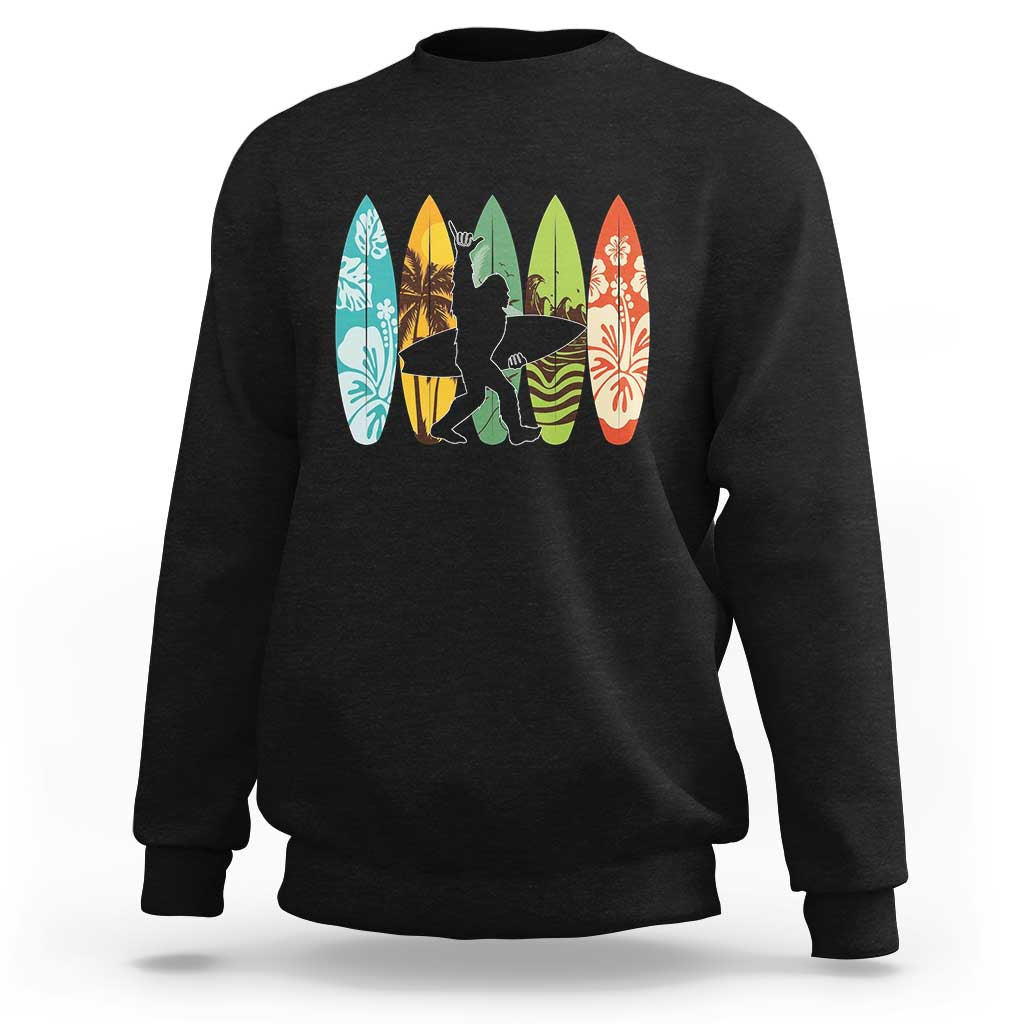Funny Bigfoot Aloha Hawaiian Surfing Tropical Beach Surfer Sweatshirt